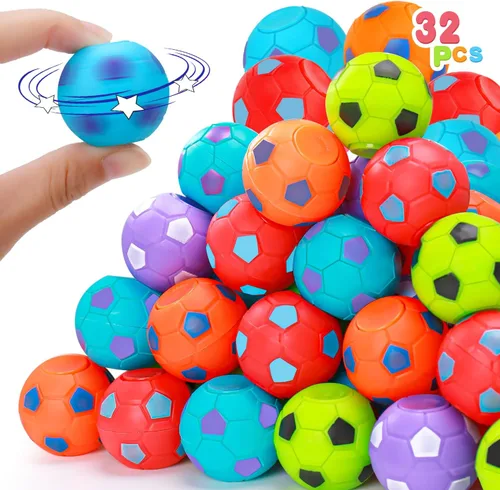 Thremhoo 32 pelotas de fútbol giratorias para la ansiedad, regalos de fiesta a granel para niños de 4 a 8 a 12 años, bolsas de golosinas, juguetes