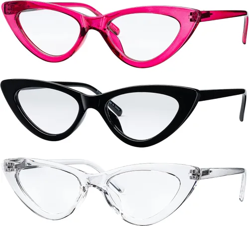 Miniatura 7 de Yogo Vision Blue Light Blocking Glasses Retro Cateye Eyeglasses for Women Light Spring Hinge Plastic Frame