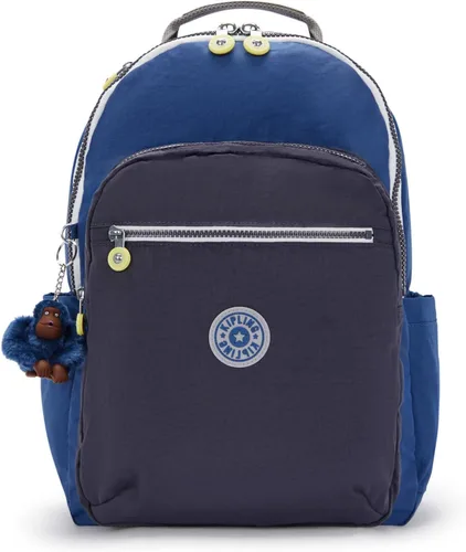 Miniatura 75 de Kipling Seoul - Mochila grande metálica para portátil de 15 pulgadas, Agua (Aqua Flowers)