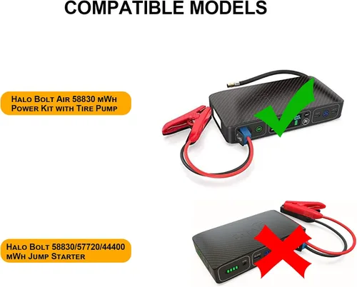 Miniatura 2 de BOVKE Funda de viaje de repuesto para Halo Bolt Air 58830mWh, kit de arranque de emergencia portátil con bomba de neumáticos, cargador de coche