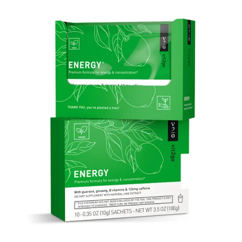 Miniatura 10 de Mezcla de bebida energética natural, 124 mg de cafeína de ginseng y guaraná, sin azúcar, polvo pre-trabajo sin choques, vitaminas B, magnesio