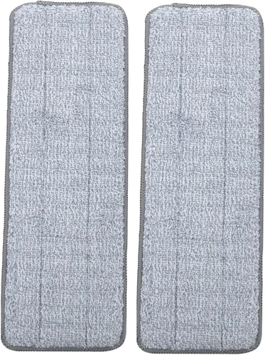 iplusmile Paquete de 2 paños de fregona de tela, almohadillas de limpieza resistentes para el hogar, diseño plano para limpieza rápida