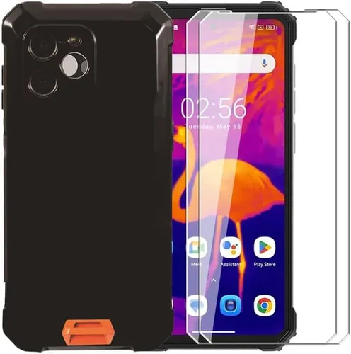 Funda para Blackview BV8900 + [2 unidades] Protector de pantalla de vidrio templado – Silicona transparente suave flexible a prueba de golpes TPU