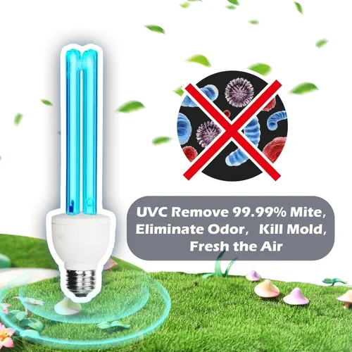 Miniatura 3 de Bombilla UVC de 25 vatios sin ozono, luz UV para dormitorio/baño/armario/cocina, longitud de onda de 253.7nm cubre hasta 400 pies cuadrados, E26