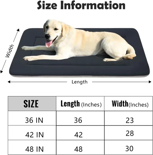 Miniatura 6 de Cama grande y acolchada de 36.0, 42.0 y 47.0 pulgadas para perro, lavable, con base antideslizante, cama para mascotas, camas para gatos, caseta
