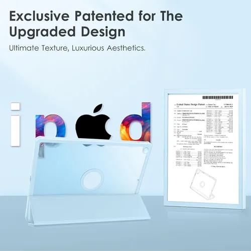 Miniatura 3 de DTTOCASE - Funda para iPad de 9ª, 8ª y 7ª generación de 10.2 pulgadas, lanzada en 2021/2020/2019, parte trasera dura delgada mate, marco de TPU