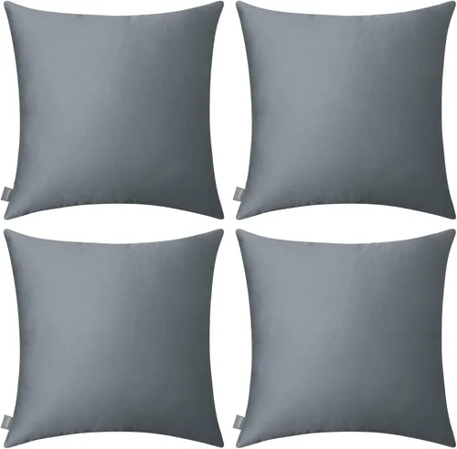 Miniatura 31 de Thmyo - Paquete de 4 fundas de almohada decorativas de 100 % algodón para lumbar, cómodas, sólidas, para Navidad/Halloween, fundas de cojín Blanco