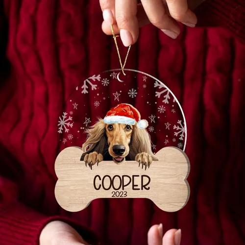 Miniatura 151 de Nazenti American Pit Bull Terrier Adorno de Navidad, adorno de perro fotográfico, adorno de perro personalizado, adornos de fotos de madera