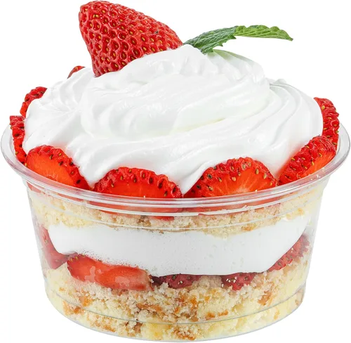 Miniatura 20 de Restaurantware -RW Base 3.5 oz - Vasos de helado de 3.5 onzas, 50 tazas de parfait desechables - Taza de postre de plástico transparente, elegante