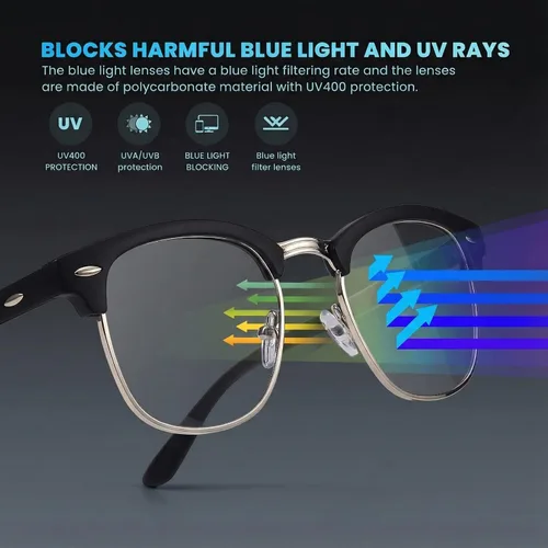 Miniatura 3 de Racico Gafas de luz azul para hombres y mujeres - Material mixto + Marcos de metal con revestimiento de protección UV