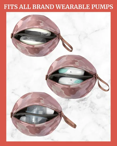 Miniatura 4 de Bolsa de extractor de leche portátil, se adapta a Elvie, Willow, Momcozy y todos los demás, bolsa de bomba pequeña beige con correa para la muñeca