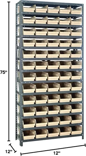 Miniatura 222 de Quantum QSBU-245BK Heavy Duty Shelving Unit with (7) Shelves and (24) QUS245 Black Bins for Garage Warehouse Storage Distribution 400 lb Load