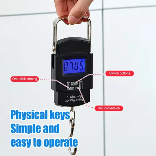 Miniatura 5 de Herramienta de medición de peso, báscula digital para maleta con capacidad de 110 libras110.2 lbs, báscula de pesaje portátil de acero inoxidable