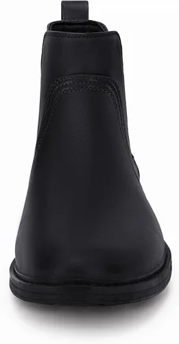 Miniatura 5 de Coutgo Botines Chelsea para hombre, puntera redonda, sin cordones, de cuero, impermeables, para vestir