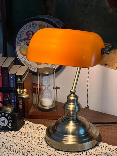 Miniatura 6 de FIRVRE Pantallas de lámpara para lámparas de mesa, pantalla de lámpara de cristal de banquero de repuesto, cubierta de lámpara de escritorio de Ámbar