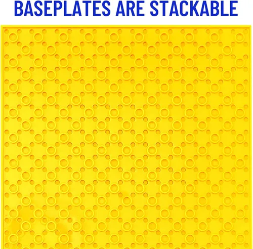 Miniatura 3 de Strictly Briks Placas base apilables – Paquete de 12 pernos de 10 x 10 pulgadas, 32 x 32 pulgadas, compatibles con Lego para construir escenas