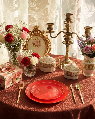 Miniatura 4 de PULOTE 100 platos de plástico rojo desechables, resistentes, incluye 50 platos de cena / 50 platos de postre para fiestas y Navidad