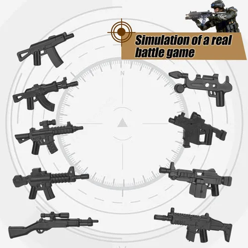Miniatura 5 de 38 Piezas Paquete de Armas Militares de la Segunda Guerra Mundial, Accesorios de Armas Estilo Soldado, Juegos de Armas del Ejército Juguetes