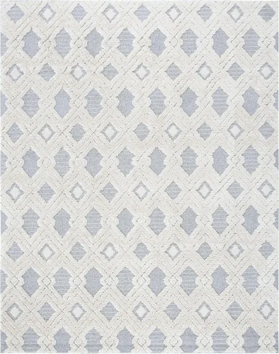 Miniatura 4 de MARTHA STEWART x SAFAVIEH MSR0728A - Alfombra de 8 x 10 pies, color blanco/gris claro, no desprende pelusa, para sala de estar, comedor y dormitorio