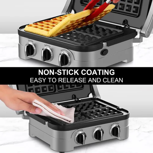 Miniatura 6 de Placas de gofres solo para Cuisinart Griddler GR-4N, GR-5B, GR-6 y GRID-8N Series, revestimiento antiadherente para hornear placas de gofres por