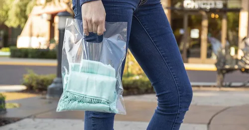 Miniatura 8 de ClearBags 100 bolsas transparentes con asa de 9 x 12, extragruesas de 2.25 mil, bolsas de regalo de plástico para compras al por menor, resistentes
