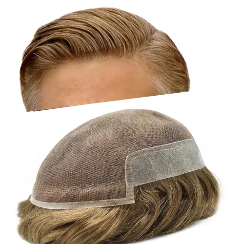 Miniatura 81 de Tupé para hombres, piezas de cabello humano real para hombres, sistema de cabello, encaje francés, polivinílico, extensiones de pelo para hombre