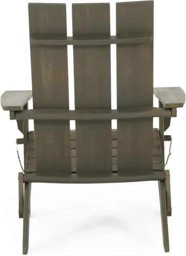 Miniatura 9 de Christopher Knight Home Zuma Silla Adirondack plegable para exteriores, madera de acacia, color gris