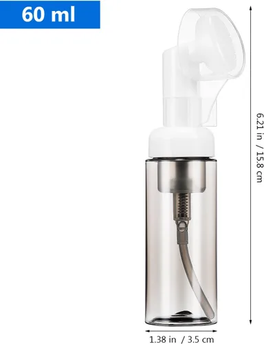 Miniatura 3 de Beaupretty Paquete de 4 botellas de bomba de espuma de viaje de 2 onzas recargables, portátiles, dispensadores de jabón espumosos vacíos para baño
