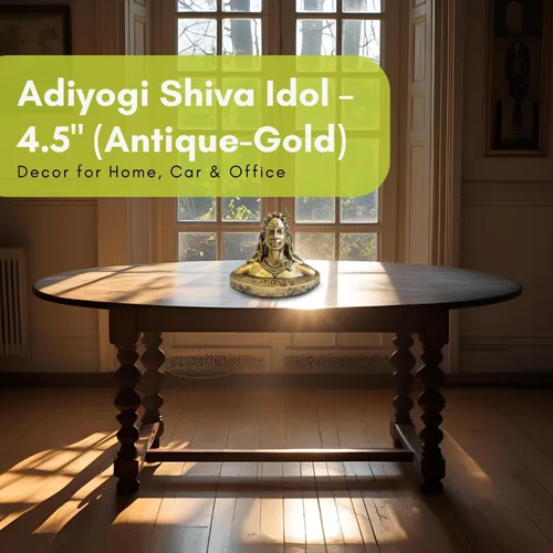 Miniatura 6 de Vedic Charya - Estatua de Adiyogi Shiva de 4.5 pulgadas - Ídolo de resina hecho a mano de Mahadev Dhyana Mudra para tablero del coche, escritorio