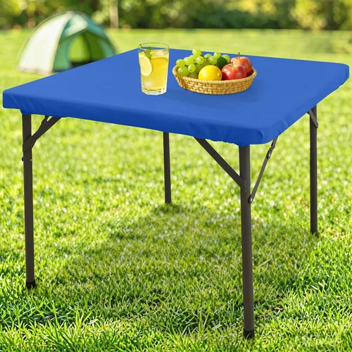 Miniatura 49 de homing Mantel cuadrado ajustable de poliéster impermeable, protector de mesa lavable para picnic, campamento, al aire libre (negro, 34 x 34 pulgadas)