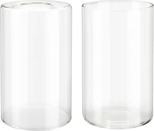 Aspen Creative 23611-02 - Persiana cilíndrica transparente, 4 pulgadas de diámetro x 6-1/2 pulgadas de alto/orificio central: 1.654 in, juego de 2