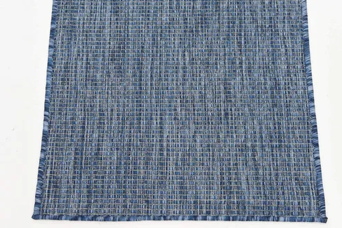 Miniatura 8 de Unique Loom Collection Alfombra de Área Plana Casual de Transición Sólida Jaspeada para Interiores/Exteriores (Pasillo 2' x 6' 1", Azul/Azul Marino)