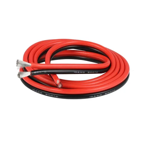 Miniatura 8 de BNTECHGO cable de caucho de silicona calibre 10 de 20 pies [10 pies negros y 10 pies rojos] 600 voltios, 200 grados centígrados, resistente a altas