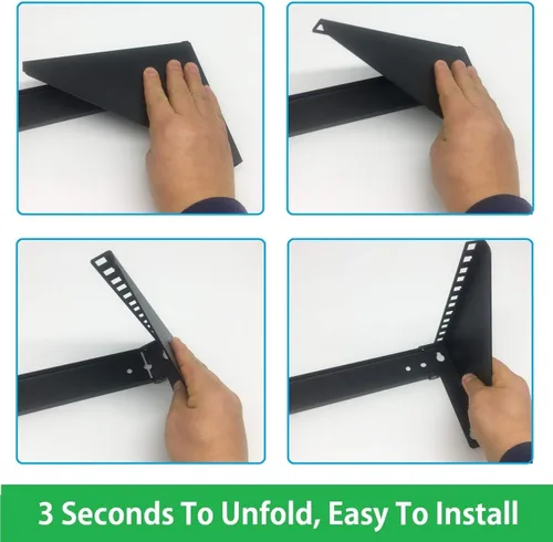 Miniatura 4 de Estante vertical de montaje en pared de 1U de 19 pulgadas, soporte de panel de conexión de montaje en pared resistente para equipos de datos y red
