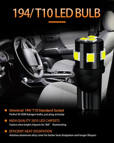 Miniatura 3 de Paquete de bombillas LED blancas compatibles con Honda Accord 2003 2004 2005 2006 2007 2008 2009 2010 2011 2012 Luz interior de mapa + luz