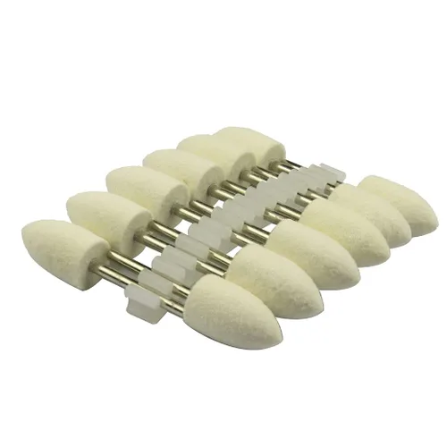 Brocas de pulido de fieltro de lana de 0.472 in, puntas de pulido de fieltro para herramienta rotativa Dremel, vástago de 1/8 pulgadas (paquete de