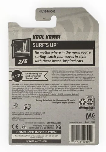 Miniatura 2 de Hot Wheels Kool Kombi, Surf's Up 2/5 [gris] 49/250