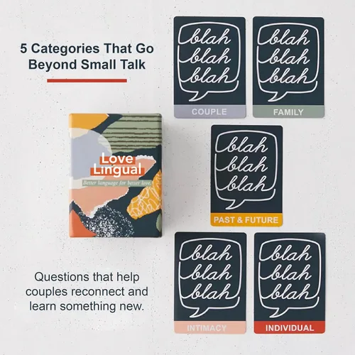 Miniatura 4 de FLUYTCO Love Lingual: El juego de cartas original para parejas 150 tarjetas de inicio de conversación para una cita nocturna, conexión más
