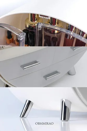 Miniatura 6 de Elegante caja organizadora de maquillaje a prueba de polvo, organizador de cosméticos mediano impermeable con cajones para cuidado de la piel