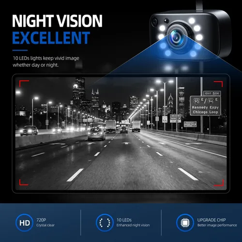 Miniatura 6 de eRapta ERT01 Cámara de respaldo HD para placa de matrícula de visión trasera cámara de reversa universal para camioneta, automóvil, SUV, ángulo