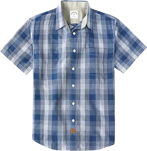 Miniatura 17 de Dubinik® Camisas de manga corta con botones para hombre, 100% algodón, a cuadros, camisas casuales con bolsillo