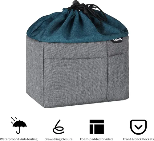Miniatura 5 de Selens Bolsa para cámara para mochila, a prueba de golpes, bolsa de inserción DLSR SLR, bolsa organizadora de protección resistente al agua