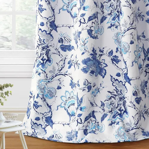 Miniatura 21 de H.VERSAILTEX Cortinas opacas de 63 pulgadas de largo, juego de 2 paneles de cortinas con estampado floral para sala de estar, cortinas de ventana