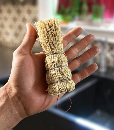 Miniatura 3 de Coladera Juego de 3 cepillos limpiadores de platos de fibra natural, escobetas mexicanos, molcajete con colgadores, cepillos de limpieza sostenible