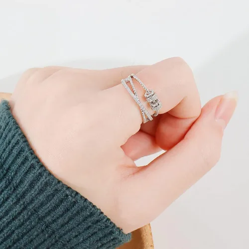 Miniatura 2 de Long tiantian Regalos de mamá para hija Anillo giratorio ajustable de ansiedad para mujeres Regalos del día de la madre para hija, ajustable, Metal