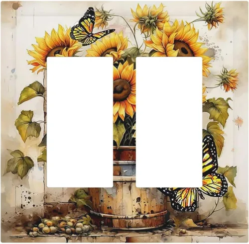 Miniatura 42 de Cubiertas Decorativas de Tomacorrientes Estilo Gótico Cuervo Flores Púrpuras 1 Gang Interruptor de Luz Simple Basculante Placa Cubierta Placas