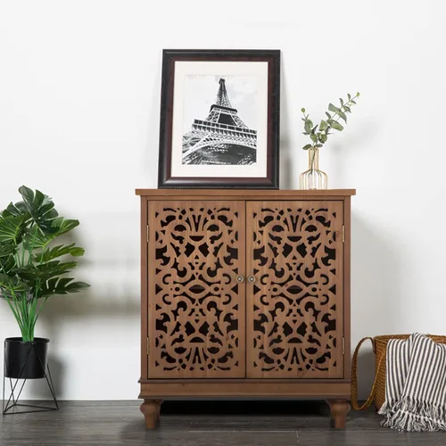 Miniatura 13 de Sophia & William - Armario pequeño de acento con puerta única, mesa auxiliar lateral de 31.5" de altura, mesita de noche desgastada con puerta Azul