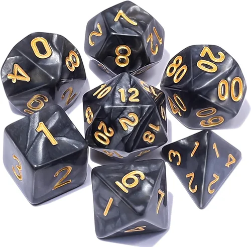 Miniatura 19 de CiaraQ DND - Juego de dados poliédricos con una bolsa de dados negra para juegos de mesa de rol D&D RPG MTG Rojo mezclado azul+purpurina