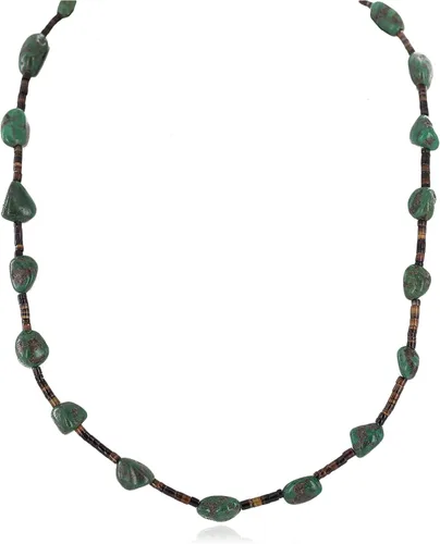 $340Tag Collar Nativo Americano de Plata Navajo Turquesa Natural 750210 Hecho por Loma Siiva, Metal Piedra, turquesa estabilizada