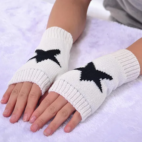 Miniatura 3 de DKYM 4 piezas calentadores de brazos Y2K guantes sin dedos negros sin dedos para mujer, cálidos Y2K